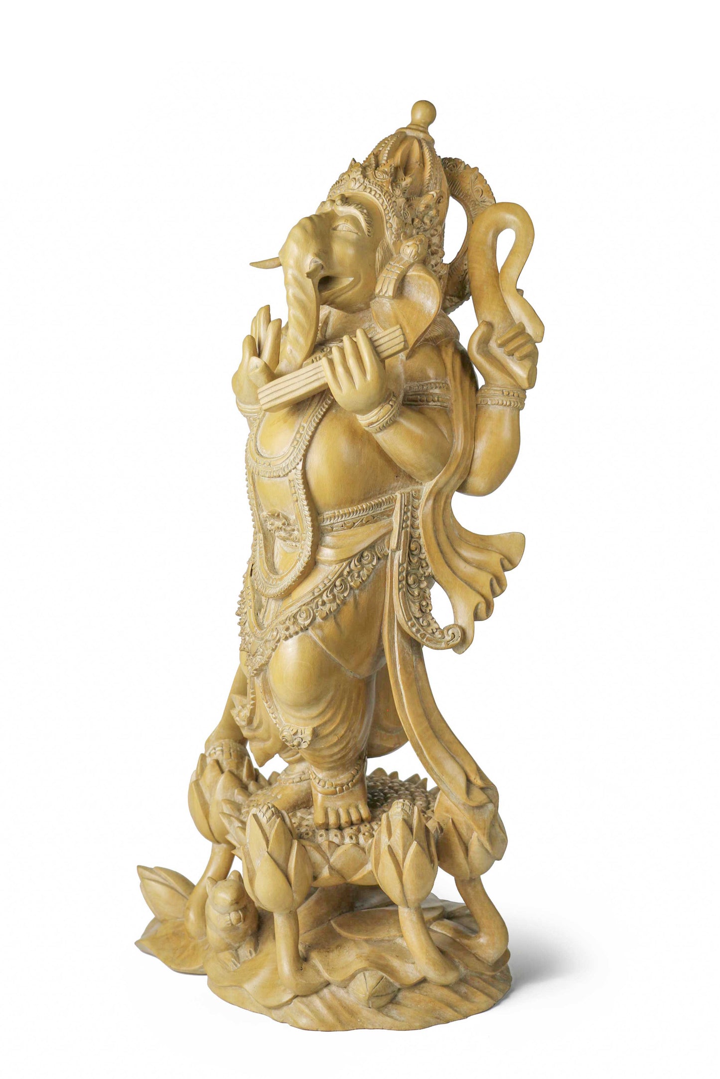 Standing Ganesha with Lotus & Mouse